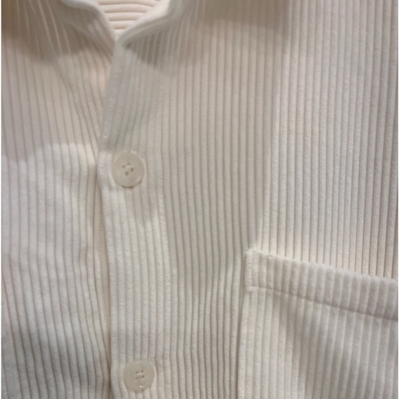 Beige ribben long shacket size large - Picture 4 of 8